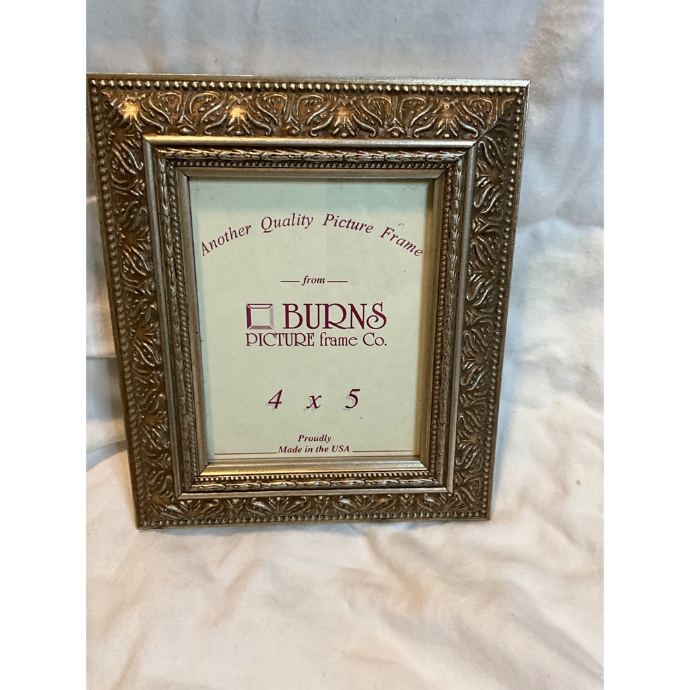 Burns Frame Co Gold Ornate 4x5 Photo Frame Made in USA 7x6 Tabletop